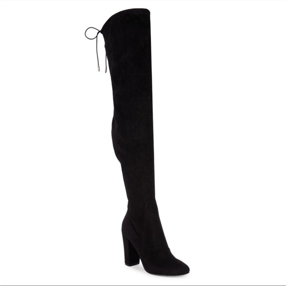 Dolce Vita Katy Black MicroSuede Over The Knee OTB Boots Size 10 - Picture 2 of 12